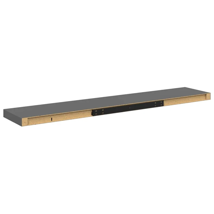 Étagères murales flottantes 2 pcs gris brillant 120x23,5x3,8 cm - 9