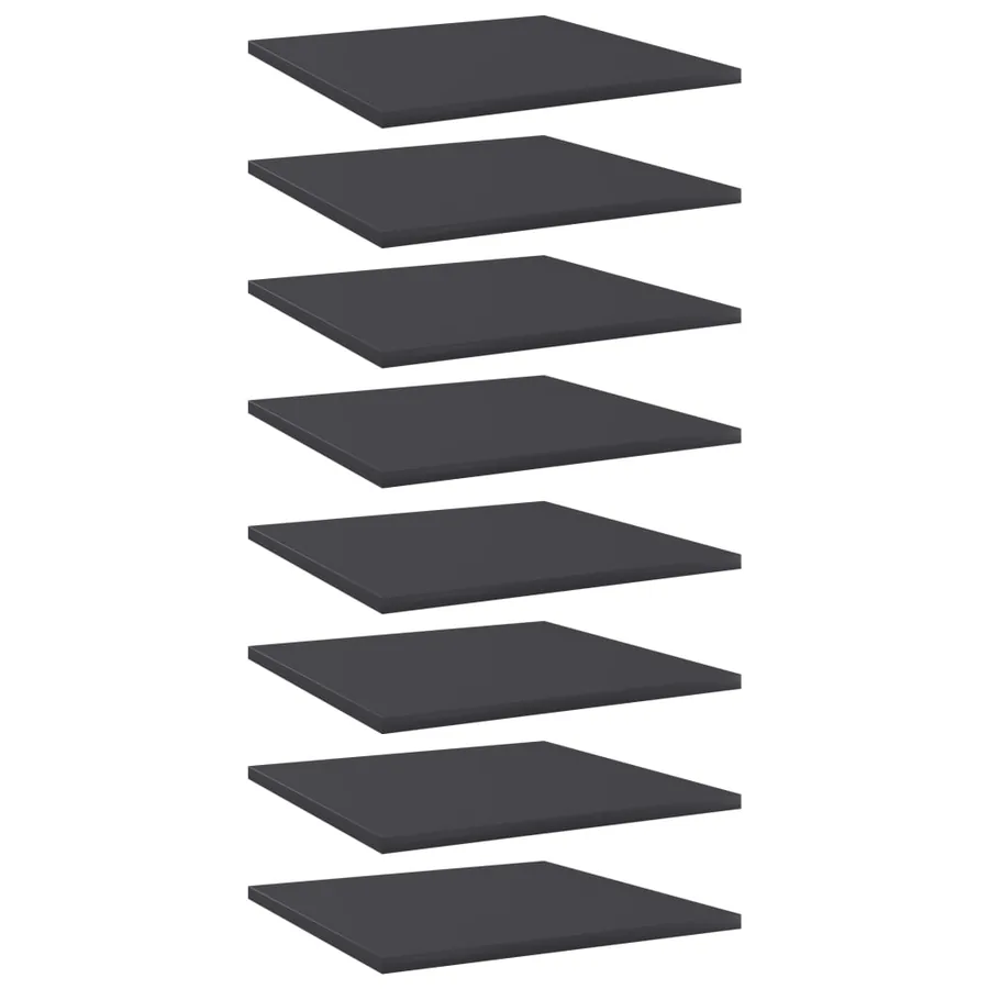 Panneaux de bibliothèque 8 pcs gris bois d’ingénierie