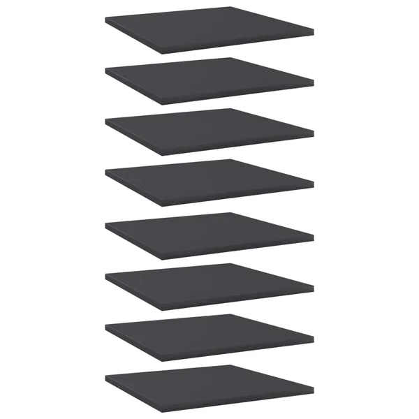 Panneaux de bibliothèque 8 pcs gris bois d’ingénierie