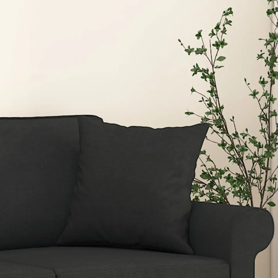 Coussins décoratifs lot de 2 Noir 40x40 cm Tissu - 5
