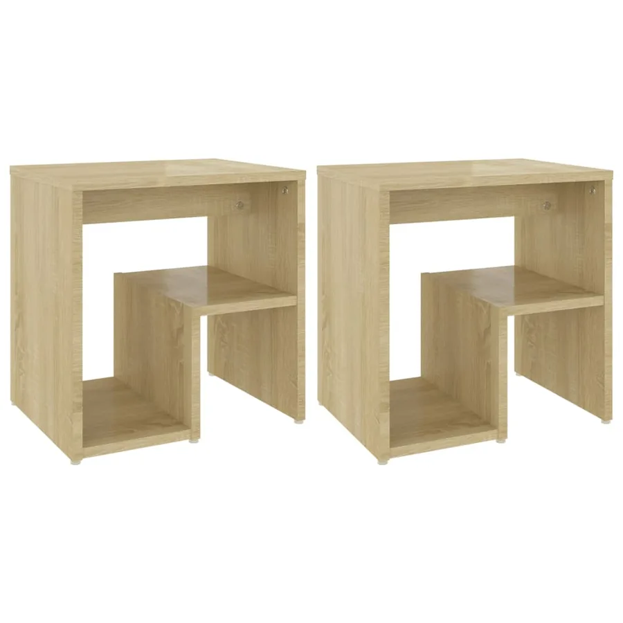 Tables de chevet 2pcs chêne sonoma 40x30x40cm bois d'ingénierie - 2