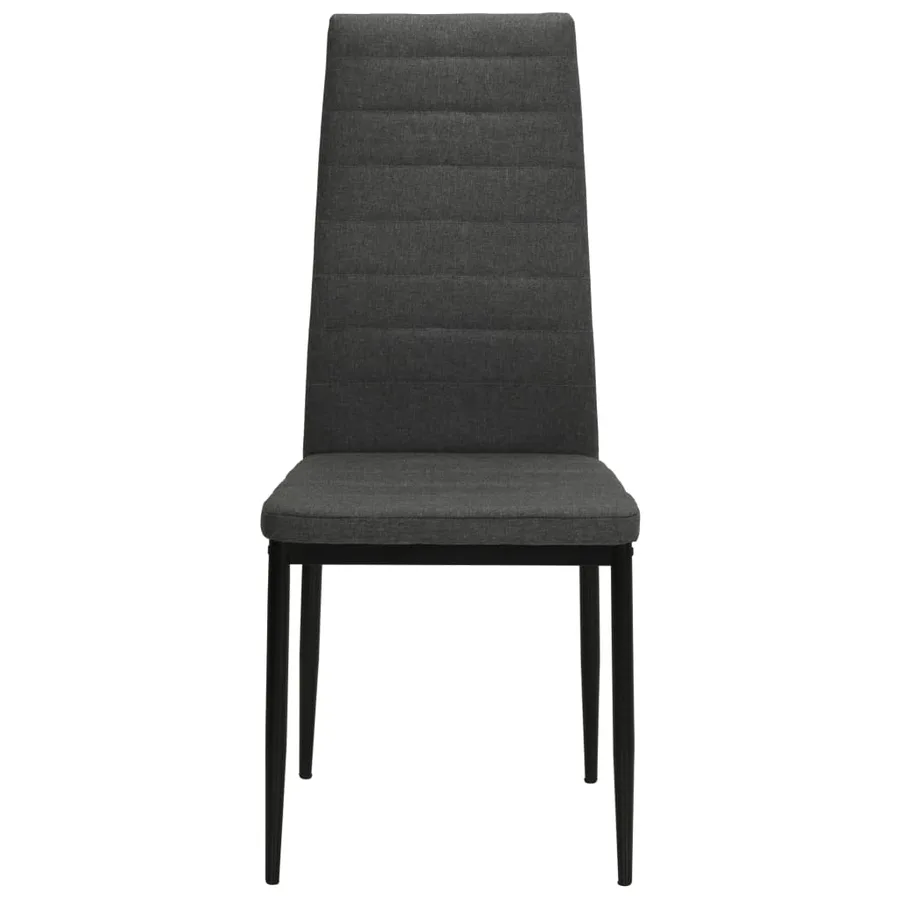 Chaises à manger lot de 4 gris foncé tissu - 3