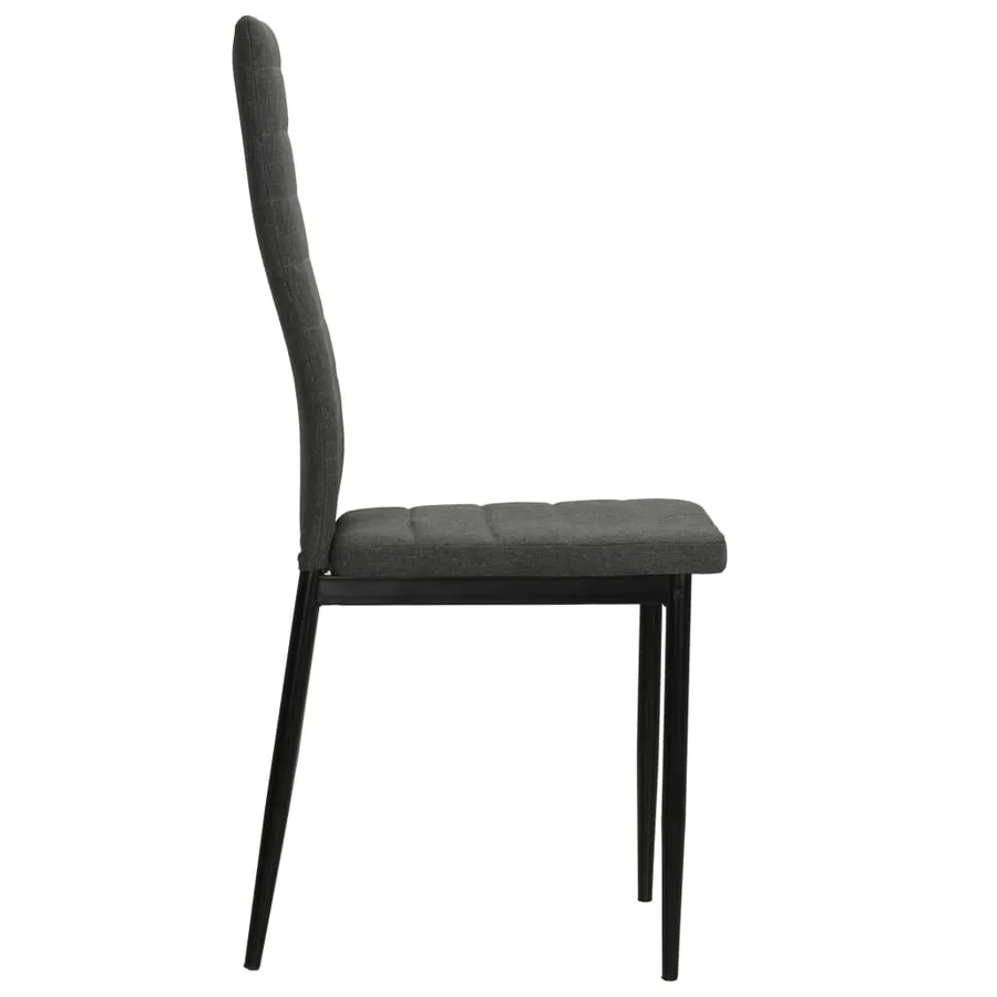 Chaises à manger lot de 4 gris foncé tissu - 4