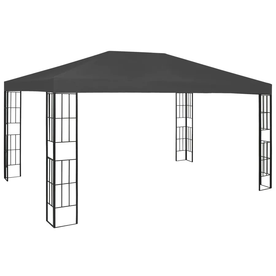 Tonnelle avec guirlande lumineuse à LED 3x4 m Anthracite - 3