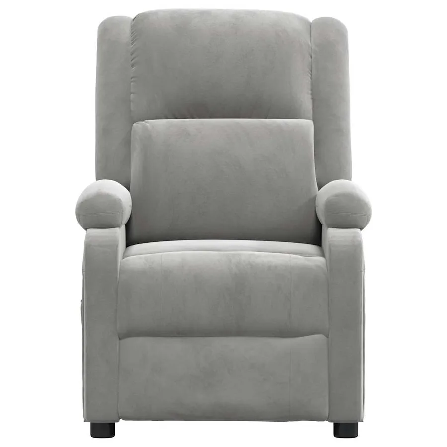 Fauteuil de massage gris clair velours - 3