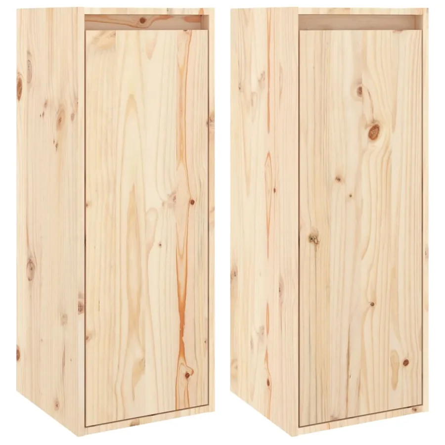 Armoires murales 2 pcs 30x30x80 cm Bois de pin massif - 2