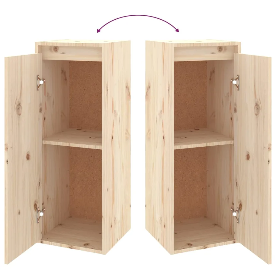 Armoires murales 2 pcs 30x30x80 cm Bois de pin massif - 9