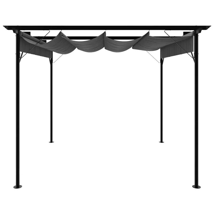 Pergola avec toit rétractable anthracite 3x3 m acier 180 g/m² - 2