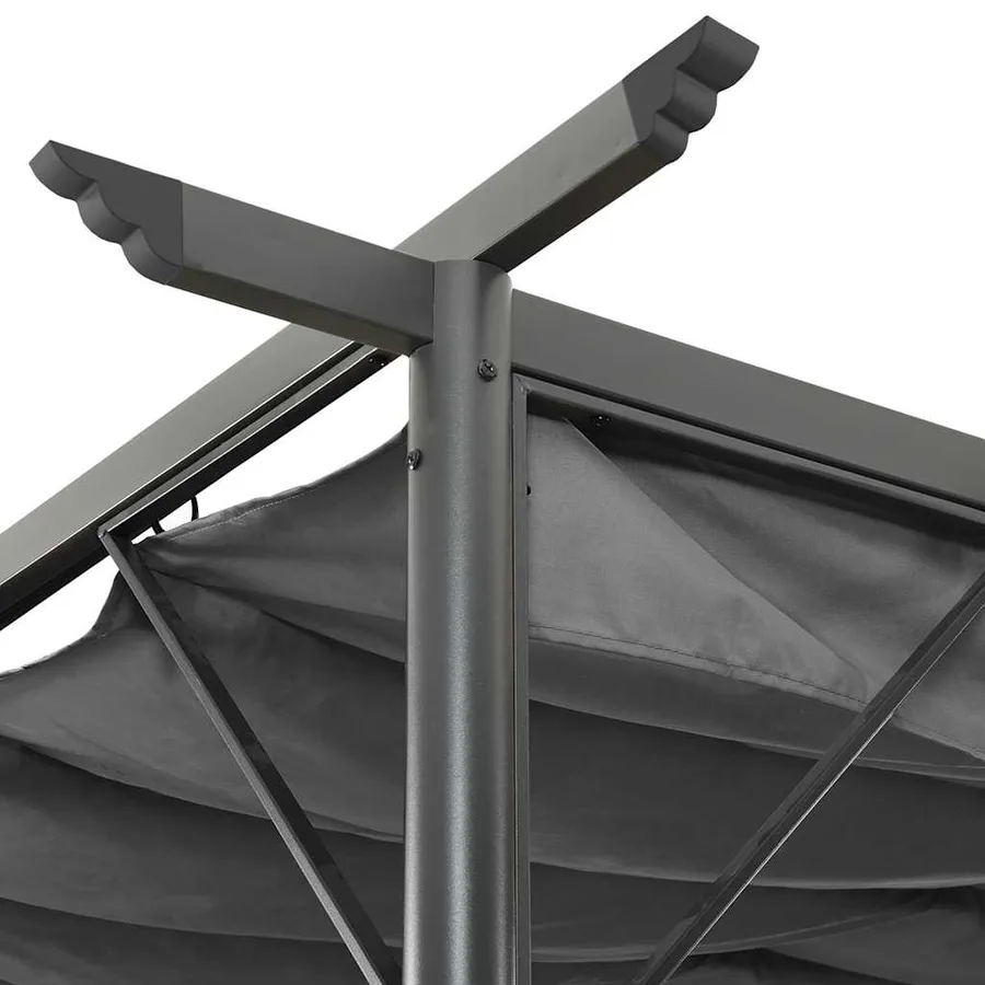 Pergola avec toit rétractable anthracite 3x3 m acier 180 g/m² - 3