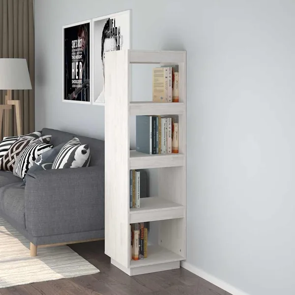 Bibliothèque/Séparateur de pièce Blanc 40x35x135 cm Pin massif