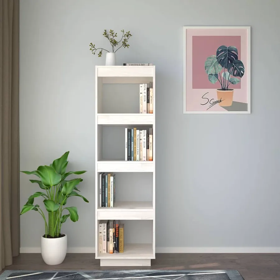 Bibliothèque/Séparateur de pièce Blanc 40x35x135 cm Pin massif - 3