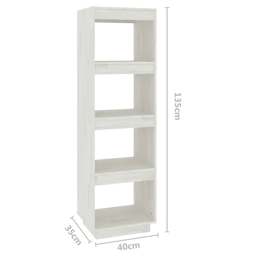 Bibliothèque/Séparateur de pièce Blanc 40x35x135 cm Pin massif - 8