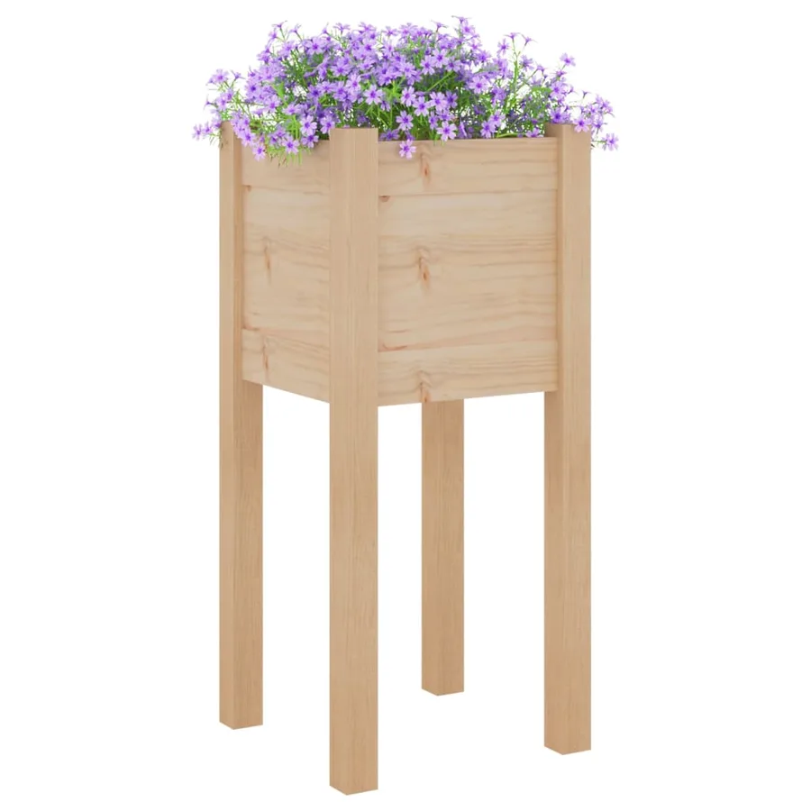Jardinières d'extérieur 2 pcs 31x31x70 cm bois de pin massif - 3