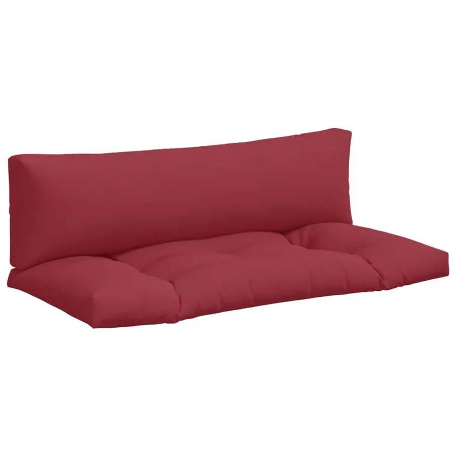 Coussins de palette lot de 2 rouge bordeaux tissu - 2