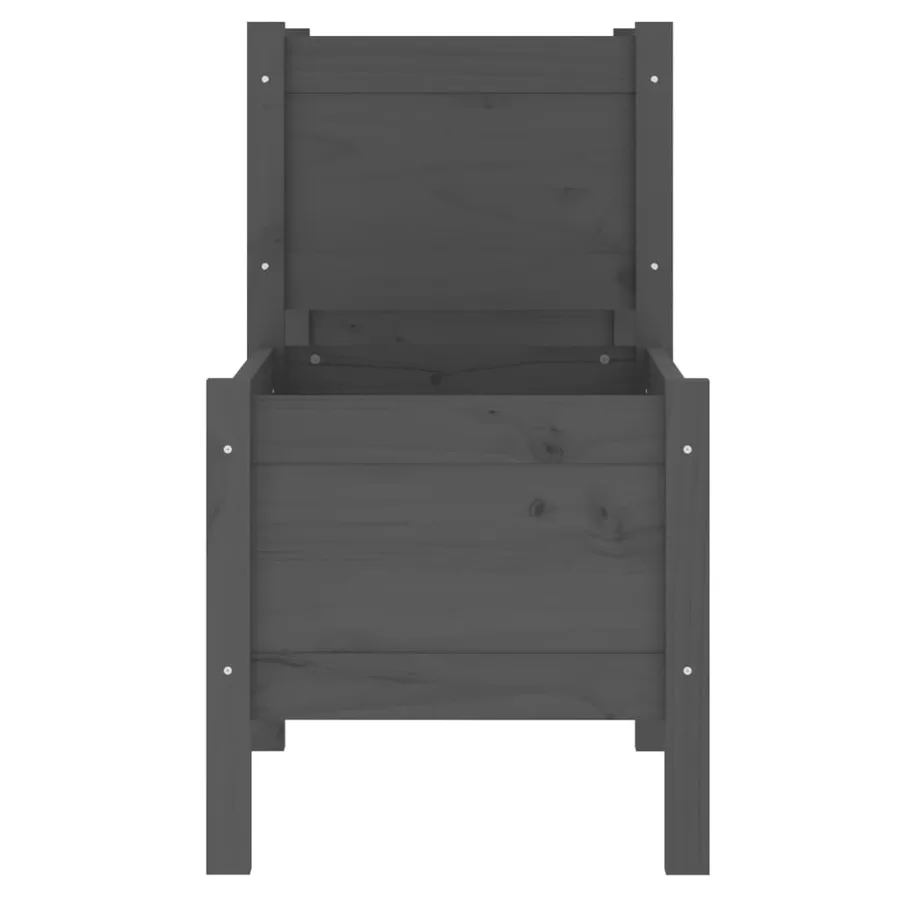 Jardinière Gris 245,5x44x75 cm Bois massif de pin - 5