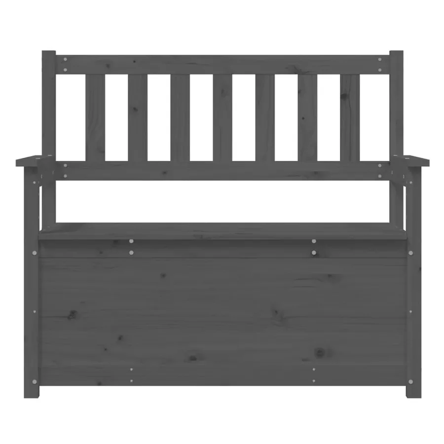 Banc Gris 112,5x51,5x96,5 cm Bois de pin massif - 6