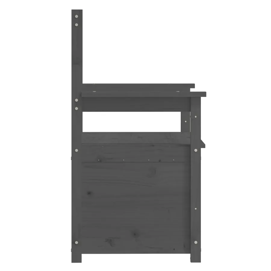 Banc Gris 112,5x51,5x96,5 cm Bois de pin massif - 7