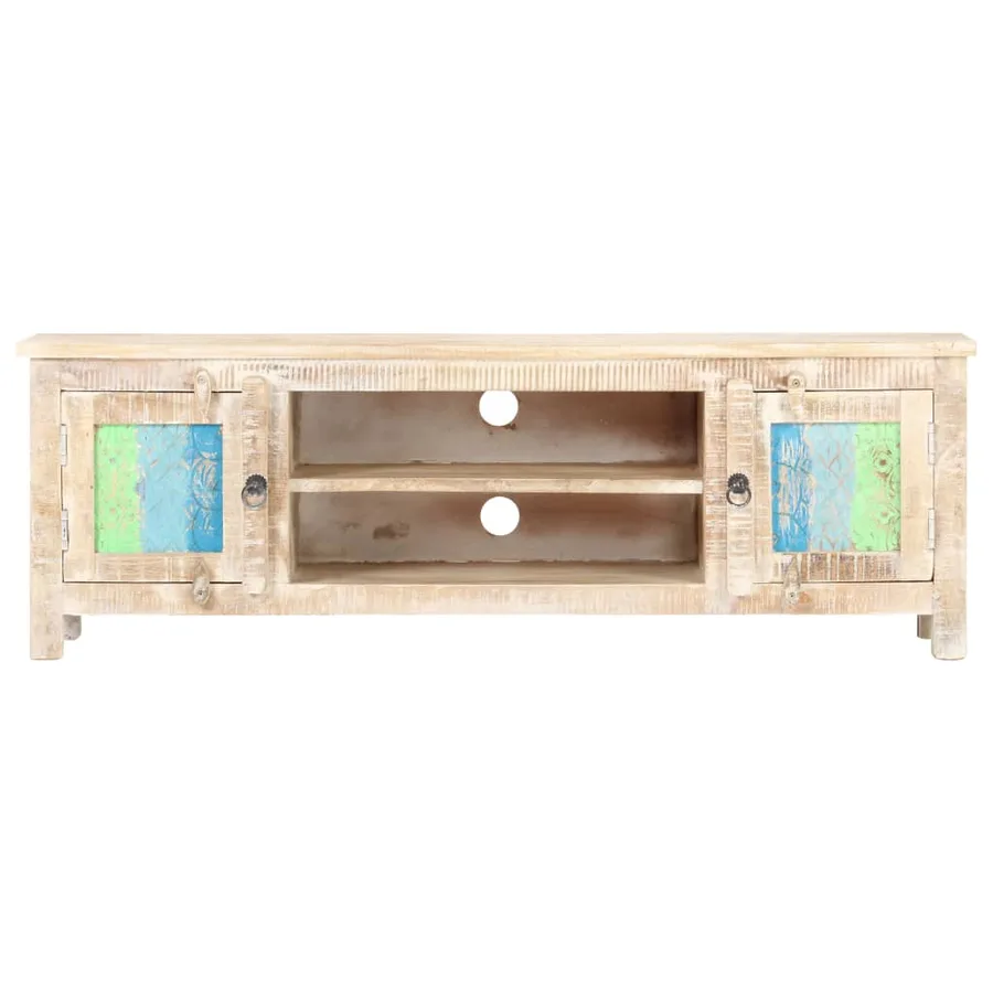 Meuble TV 120x30x40 cm Bois d'acacia brut - 3