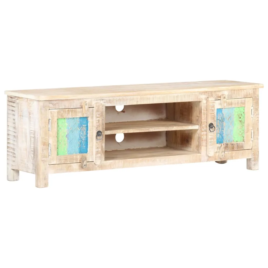 Meuble TV 120x30x40 cm Bois d'acacia brut - 7