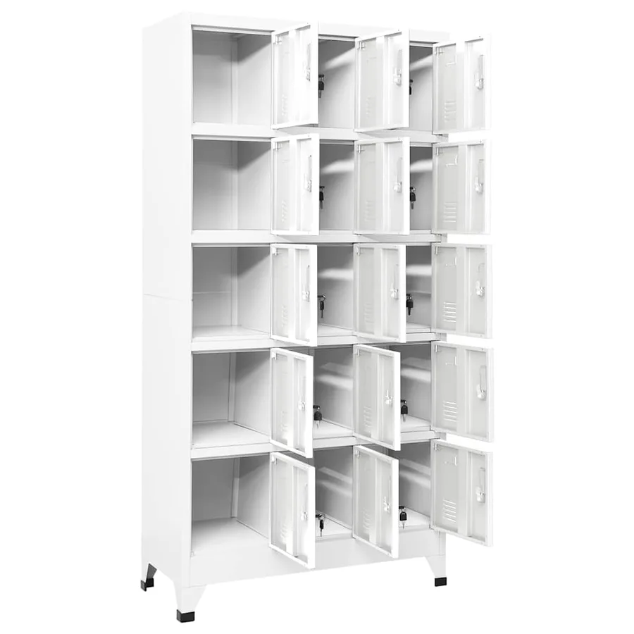 Armoire à casiers Gris clair 90x40x180 cm Acier - 3