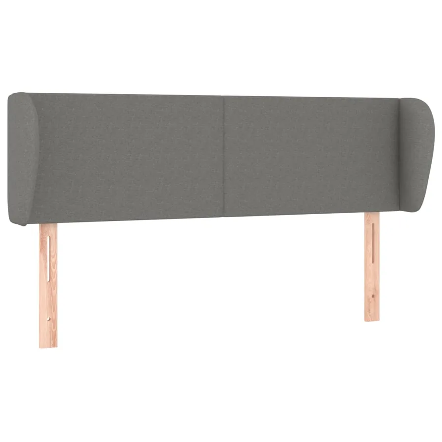 Tête de lit avec oreilles Gris foncé 147x23x78/88 cm Tissu - 2