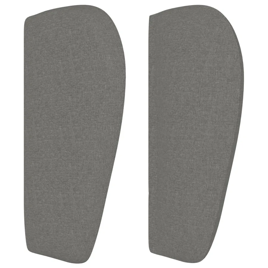 Tête de lit avec oreilles Gris foncé 147x23x78/88 cm Tissu - 4