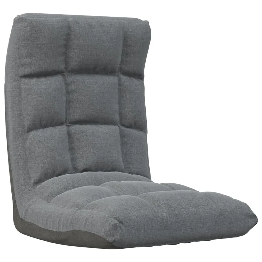 Chaise pliable de sol Gris clair Tissu - 2