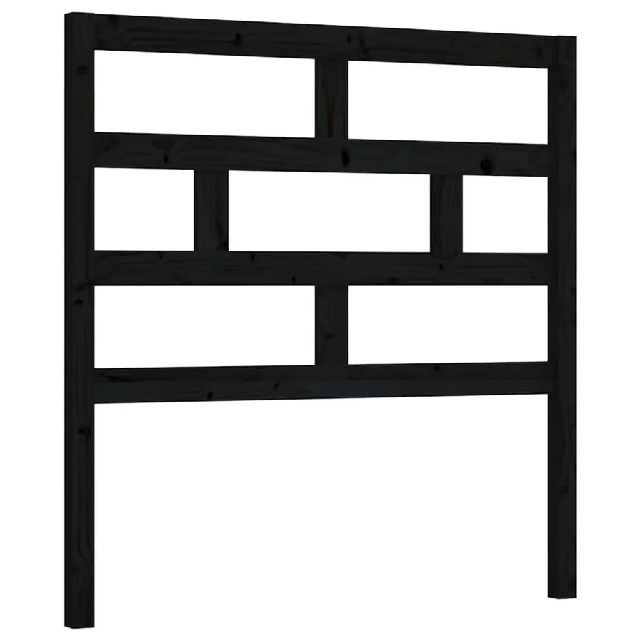 Tête de lit Noir 96x4x100 cm Bois massif de pin - 2
