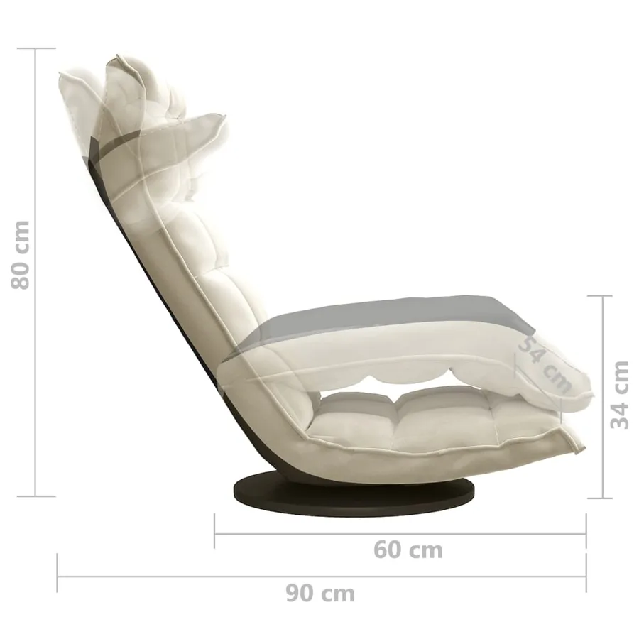 Chaise de sol pivotante Crème Velours - 7