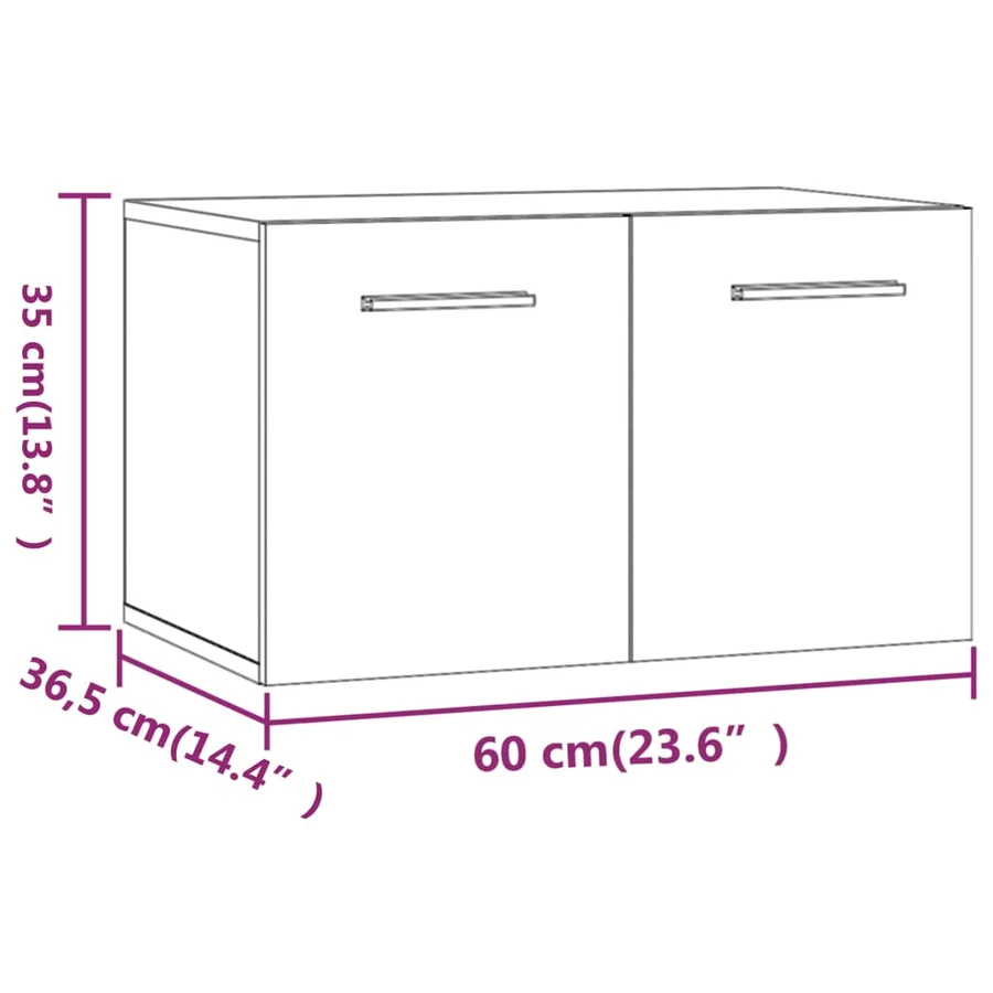 Armoire murale Blanc 60x36,5x35 cm Bois d'ingénierie - 9