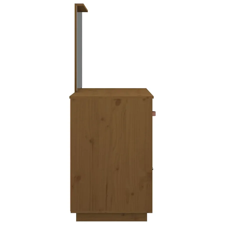Coiffeuse Marron miel 95x50x134 cm Bois de pin massif - 7