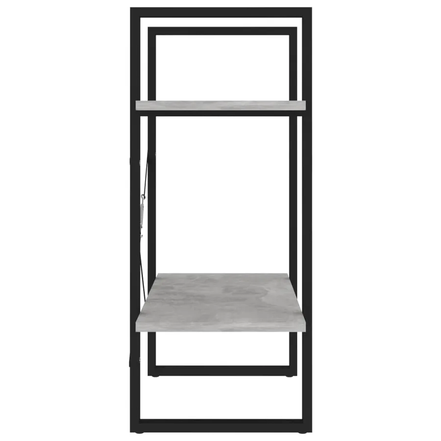 Bibliothèque à 2 niveaux Gris béton 60x30x70 cm bois ingénierie - 6