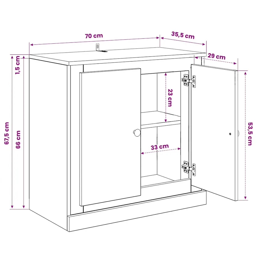 Buffets 3 pcs Blanc Bois d'ingénierie - 10