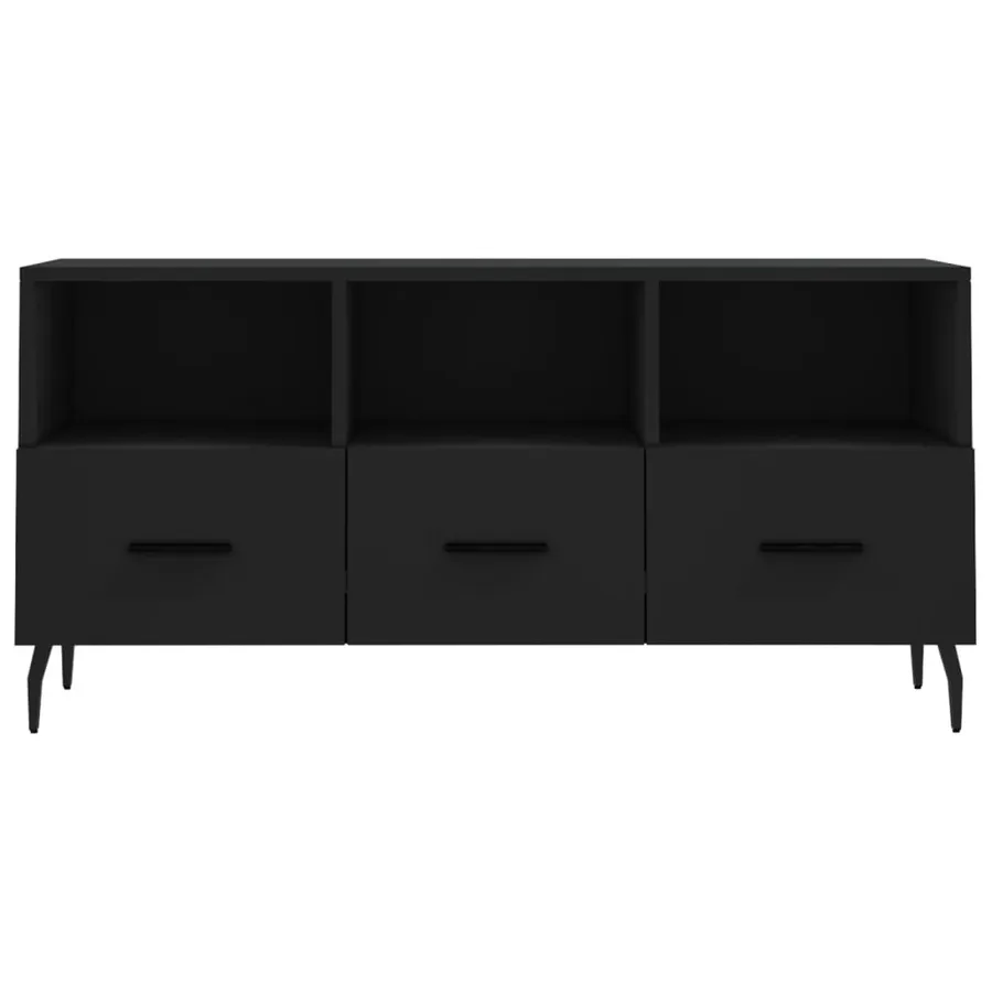 Meuble TV noir 102x36x50 cm bois d'ingénierie - 5