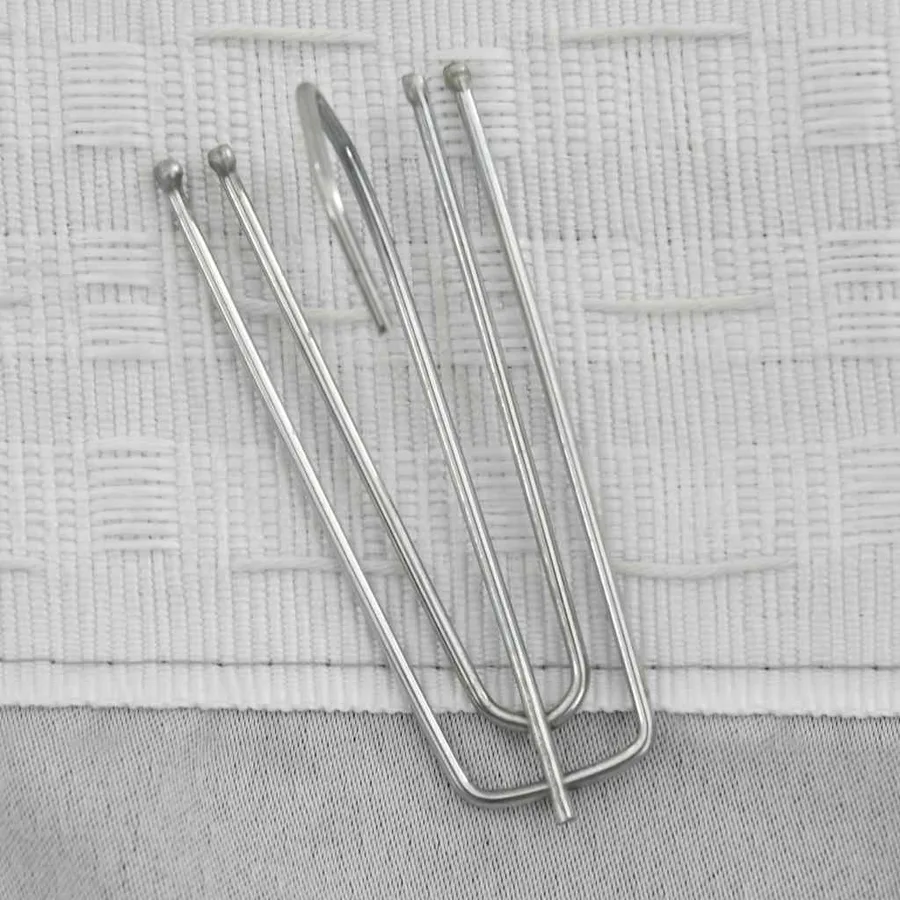 Rideau occultant d'aspect de lin avec crochets Gris 290x245 cm - 3