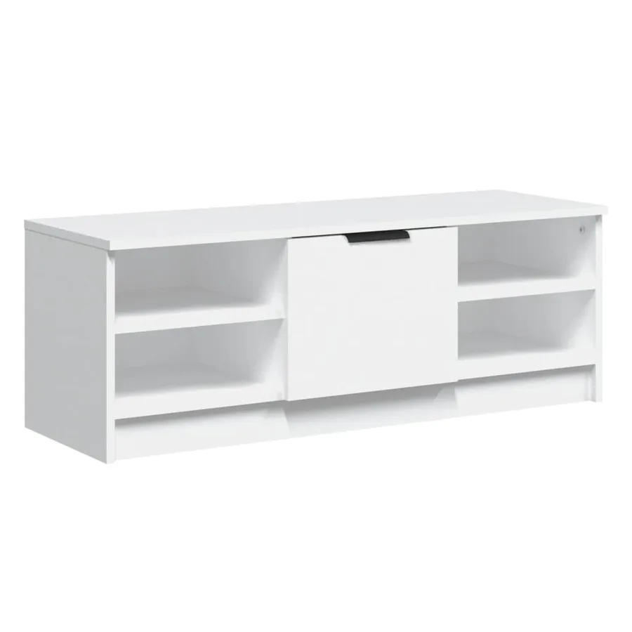 Meuble TV Blanc 102x35,5x36,5 cm Bois d'ingénierie - 2