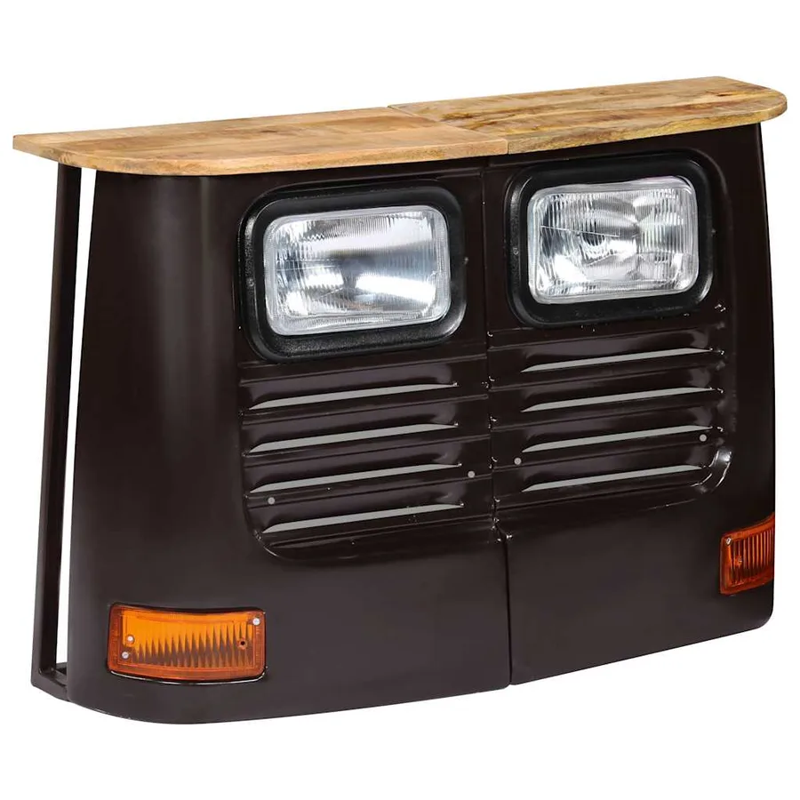 Buffet en forme de camion Bois de manguier massif Gris foncé - 10