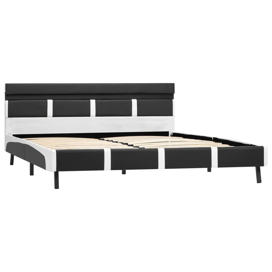 Cadre de lit avec LED sans matelas gris similicuir 140x200 cm - 3