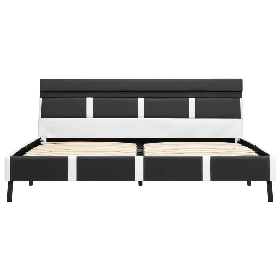Cadre de lit avec LED sans matelas gris similicuir 140x200 cm - 4