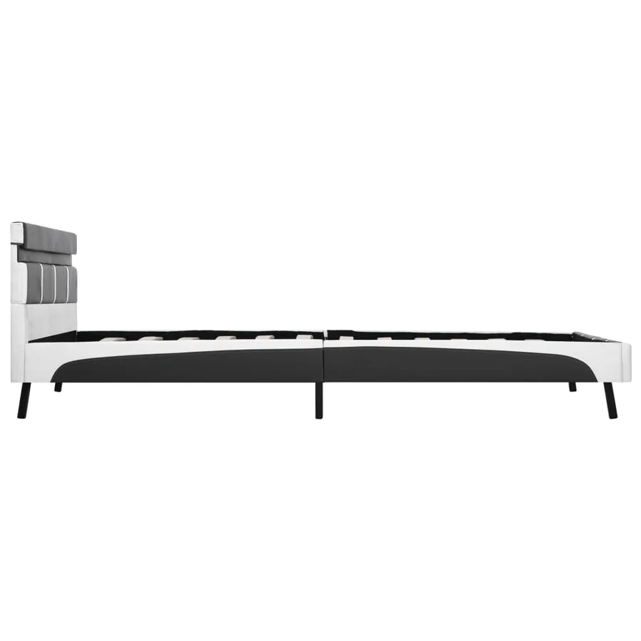 Cadre de lit avec LED sans matelas gris similicuir 140x200 cm - 5