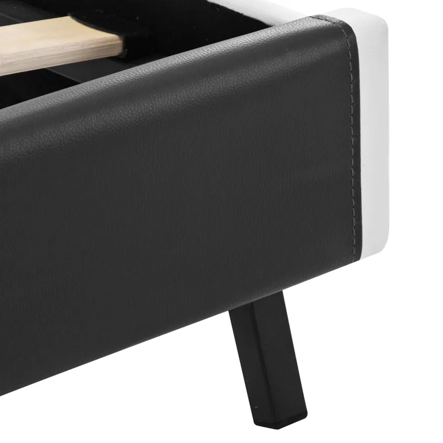 Cadre de lit avec LED sans matelas gris similicuir 140x200 cm - 7