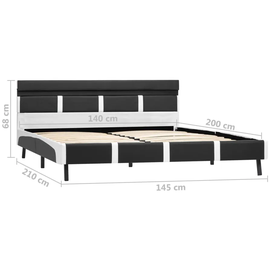 Cadre de lit avec LED sans matelas gris similicuir 140x200 cm - 9