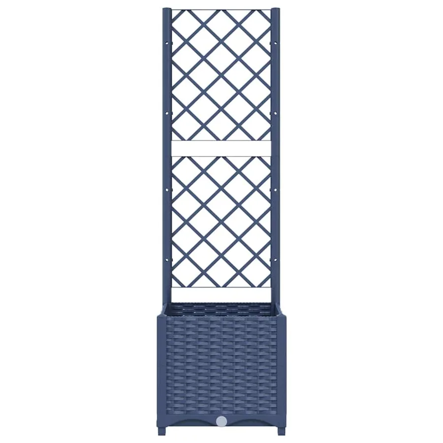 Jardinière de jardin avec treillis Bleu Gris 40x40x136 cm PP - 3