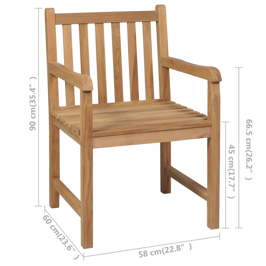 Chaises de jardin lot de 2 et coussins rouge Bois teck massif - 14