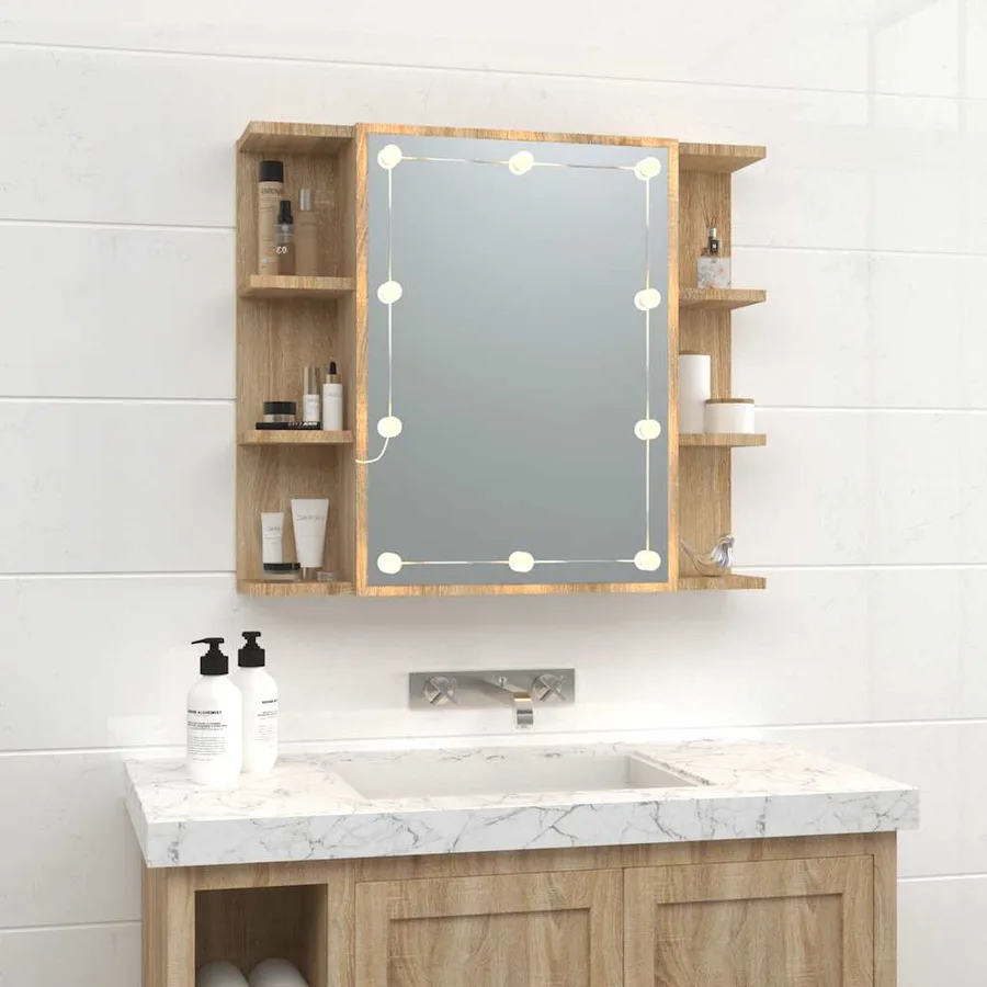Armoire à miroir avec LED Chêne sonoma 70x16,5x60 cm - 3