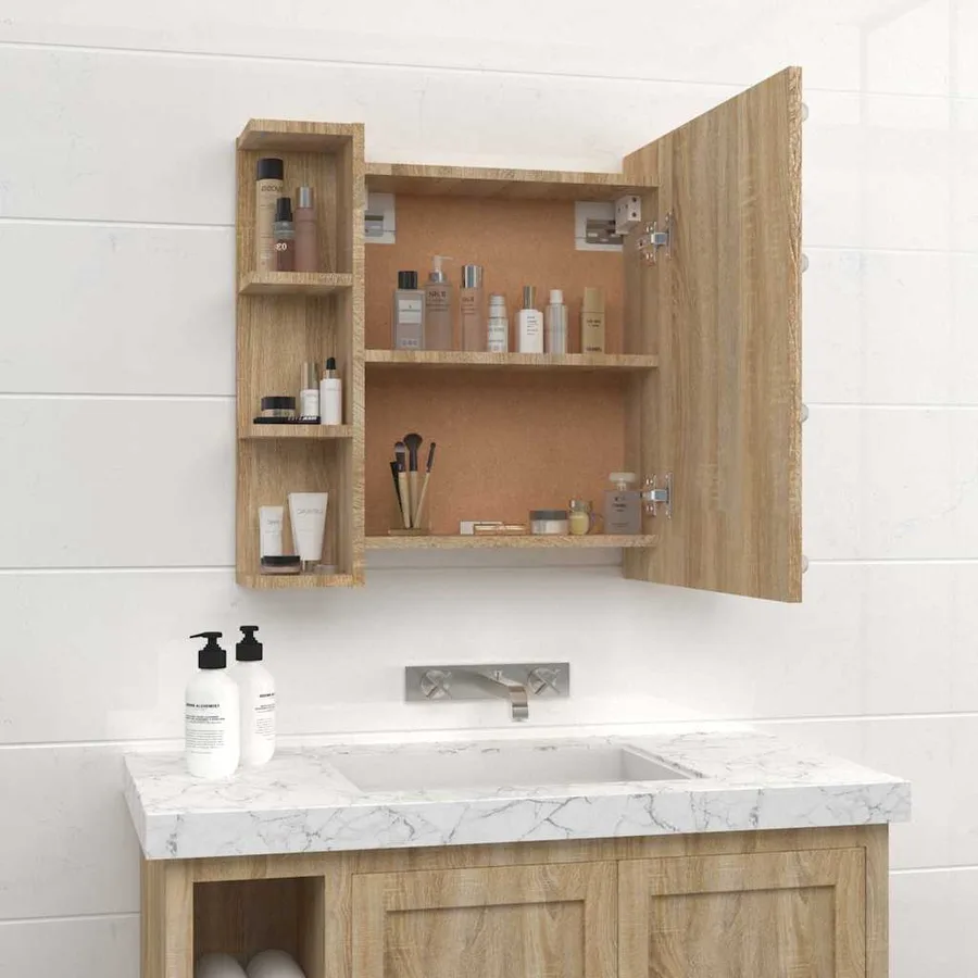 Armoire à miroir avec LED Chêne sonoma 70x16,5x60 cm - 5