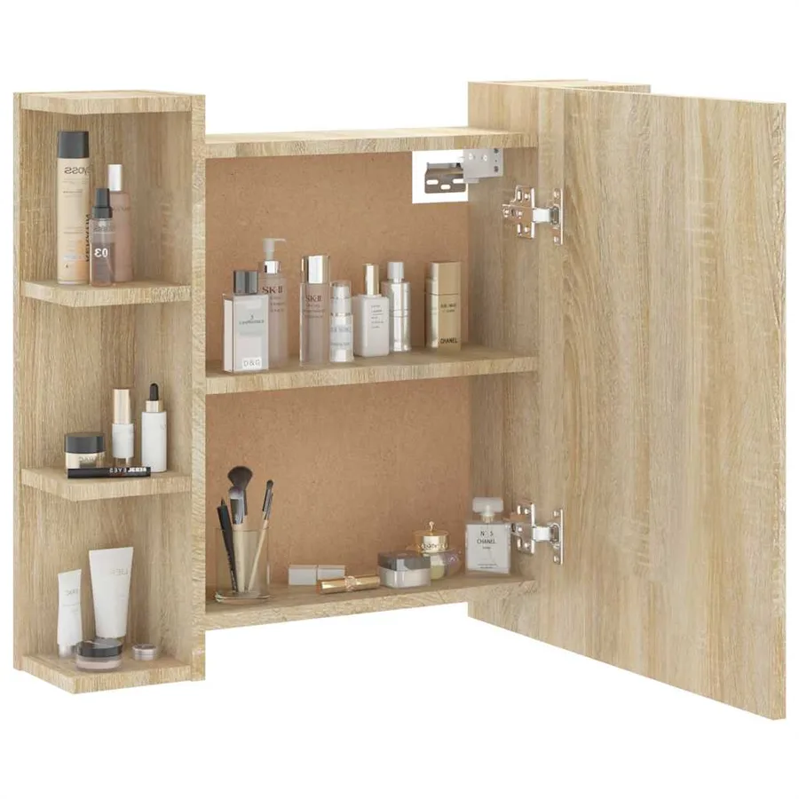 Armoire à miroir avec LED Chêne sonoma 70x16,5x60 cm - 7