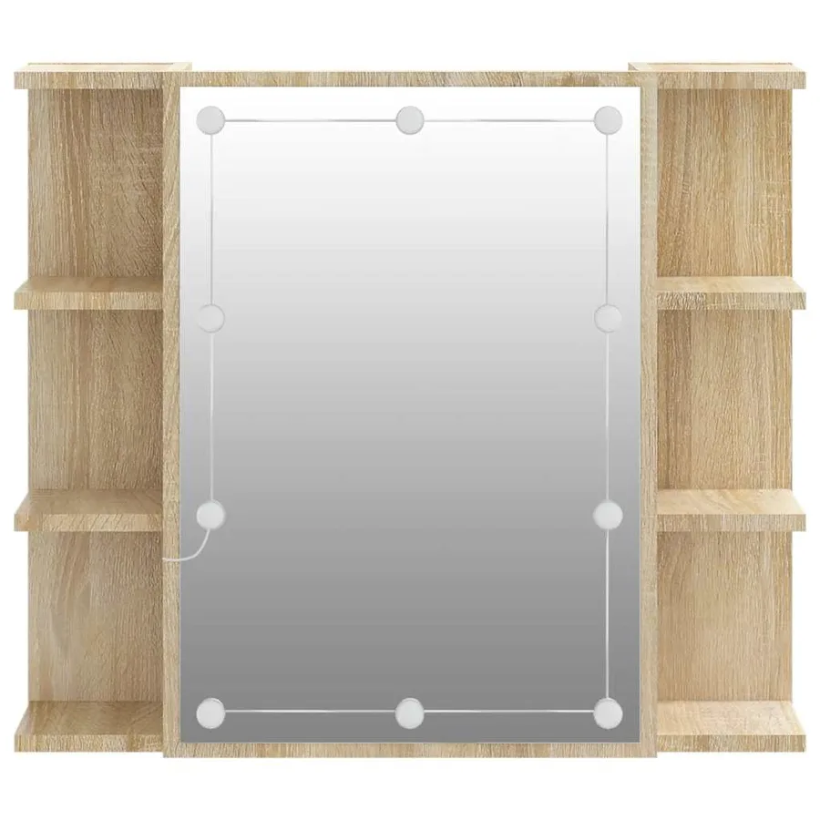 Armoire à miroir avec LED Chêne sonoma 70x16,5x60 cm - 8