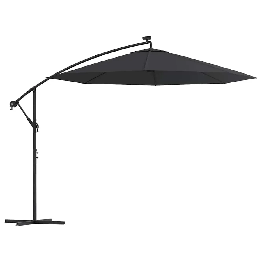 Parasol de jardin en porte-à-faux et lumières LED mât en acier - 2