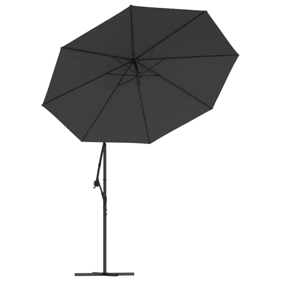 Parasol de jardin en porte-à-faux et lumières LED mât en acier - 5
